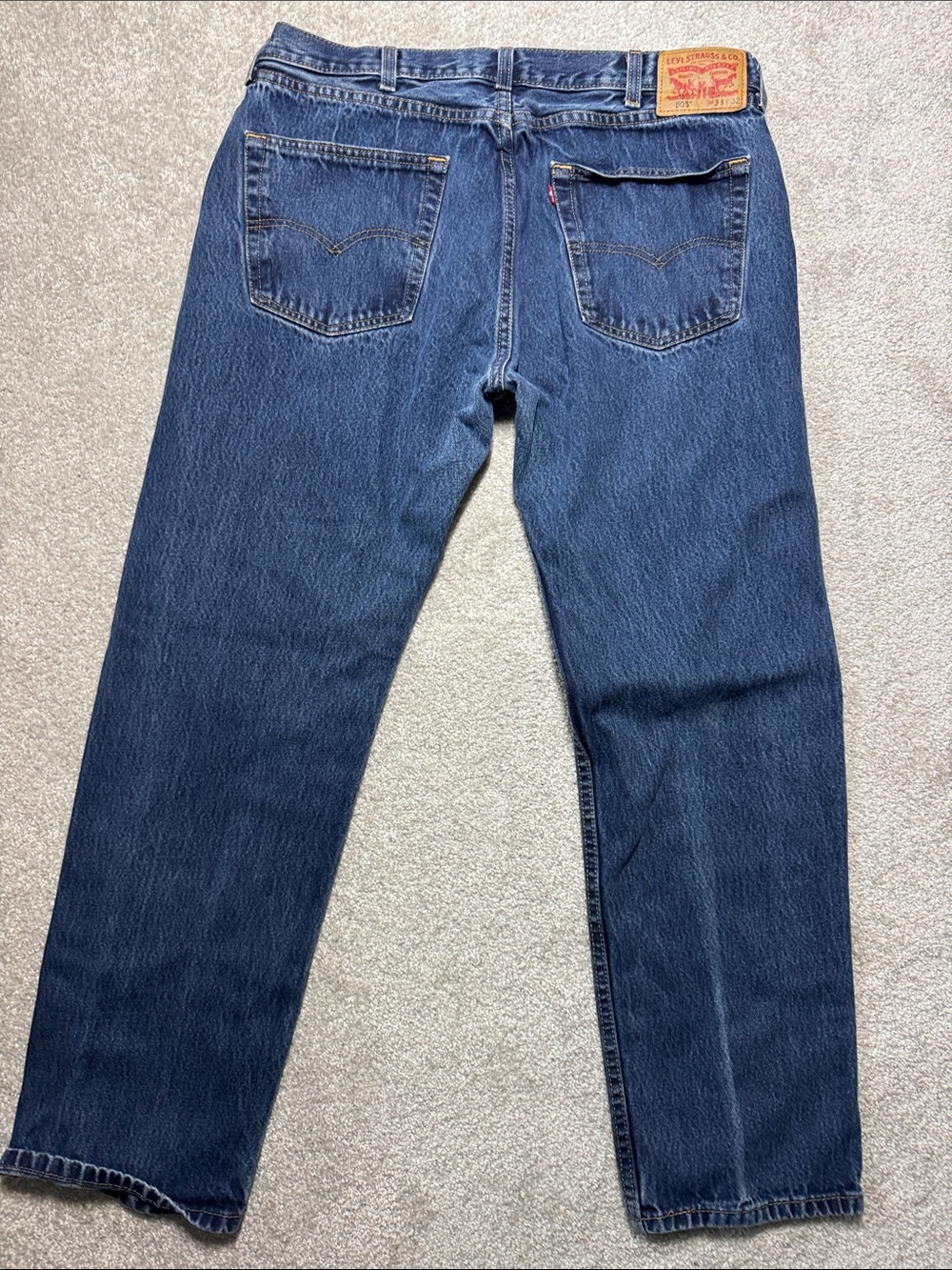 Levi's 505 JEANS MEN'S SIZE 38X32*29 1/2* HEMMED DENIM STRAIGHT LEG